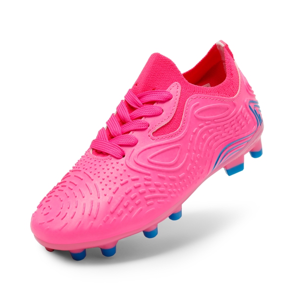 Kids Contoured Upper Soccer Shoes - HOT PINK ROYAL BLUE -  0